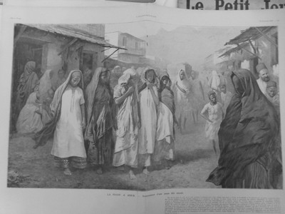 1900 RENCONTRE MATINALE BERGER CHEVRE ÂNE JEUNE FILLE PANIER 
