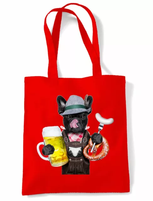 French Bulldog Bavarian Beer Style Tote Shoulder Bag - Funny Pet Bull Dog