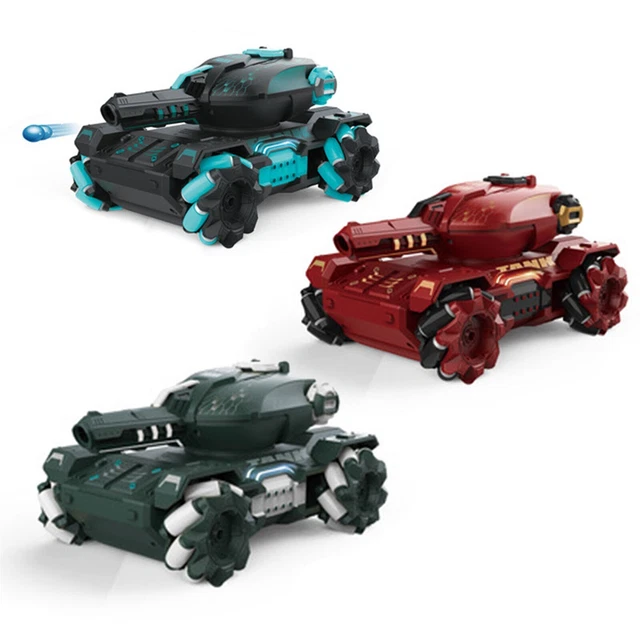 Tank RC Tout-Terrain Avec Tir Et Détection Gestuelle – Voiture Combat 360° 4WD, Balles Souples & Effet Brume