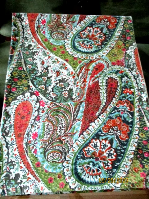 POTTERY BARN TABLE RUNNER 20x108''PAISLEY FLORAL MULTI COLOR 85%COTTON 15%LINEN