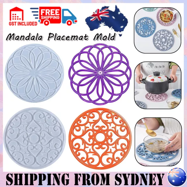 Mould Silicone Resin Mandala Placemat Epoxy Mold Coaster Cup Mat Crafts Casting