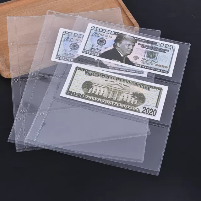 Paper Money Banknote Page Collecting Stamps Holder Sleeves Loose Leaf Page;d'