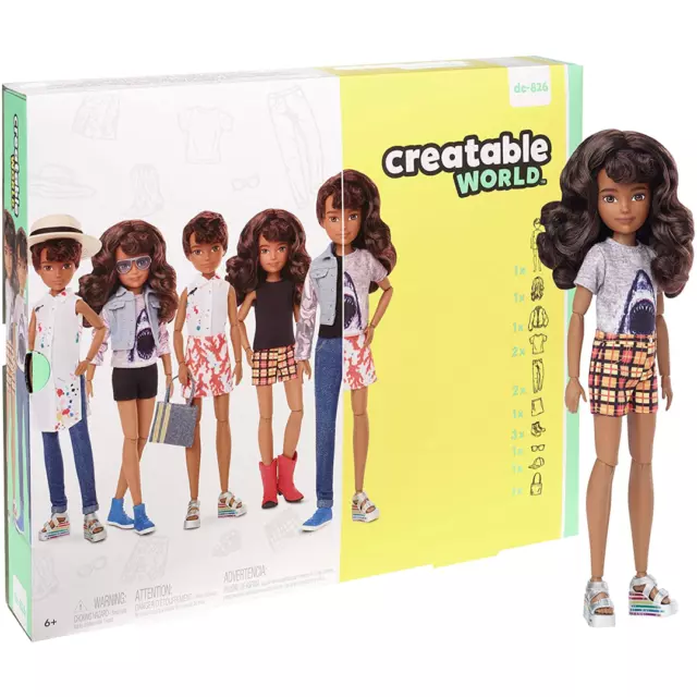 BARBIE CREABLE WORLD Deluxe Dress Up Doll Kit Personaggi Accessori