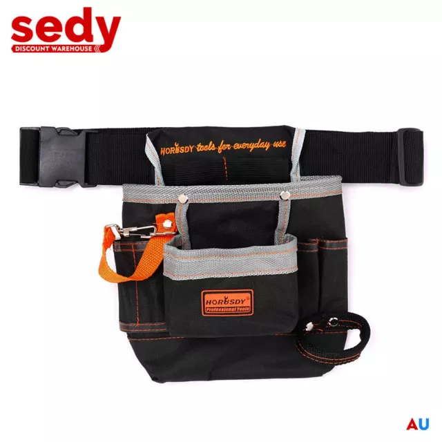 8 Pockets Tool Bag with Belt Electrician Pouch Belt Kit Carry Tool Holder 90514