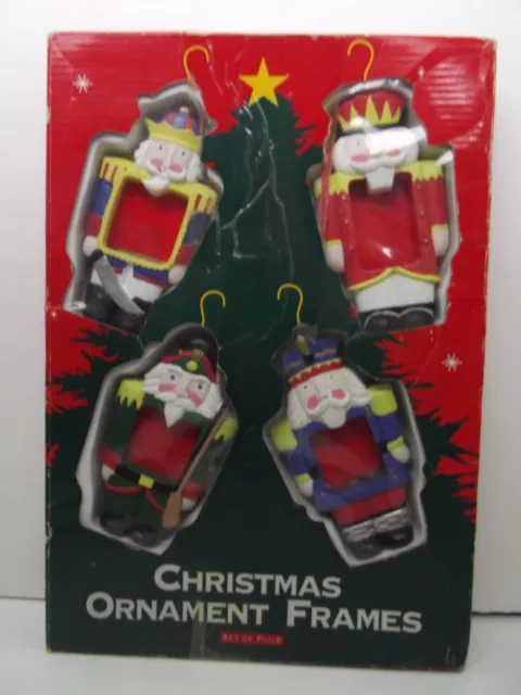 Vtg 1995 FPD Set of 4 Nutcracker Christmas Ornament Photo Frames New Old Stock