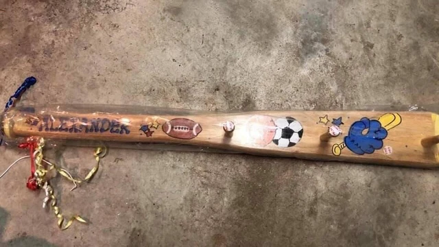Baseball Bat Coat rack for Baby's room - ALEXANDER - NEVER USED