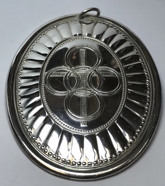 Vintage Towle Sterling Silver 1975 Cross Christmas Medallion Jewelry Pendant