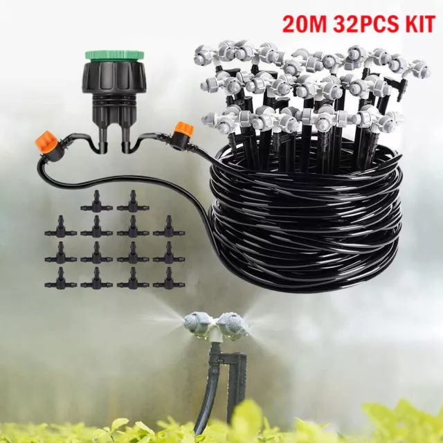 33/66ft Misting Cooling System Outdoor Irrigation Garden Water Mister Nozzles