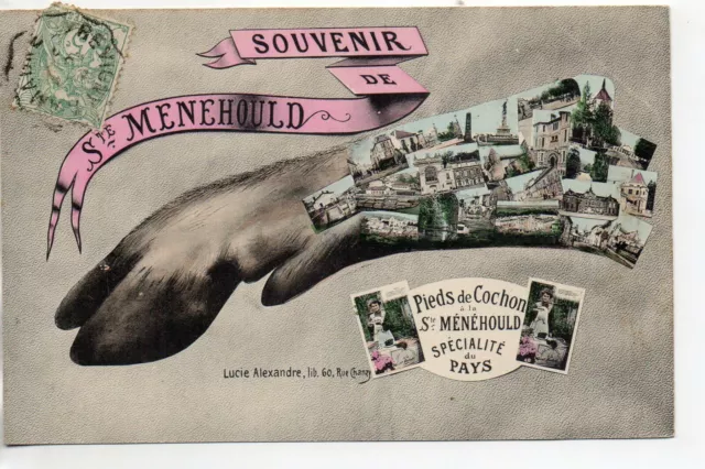 SAINT MENEHOULD - Marne - CPA 51 - souvenir pig feet neck specialty