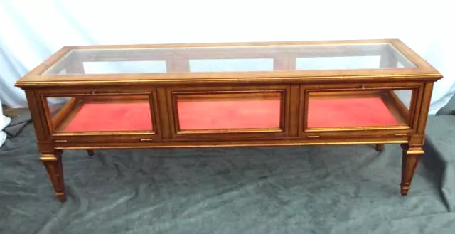 Vintage Weiman Heirloom Showcase Coffee Table Hollywood Regency Mid-Century 61"