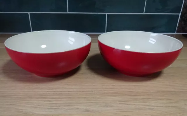 2 uds DENBY COOK & DINE CHERRY 6 1⁄2 PULGADAS SOPA/CEREAL VAJILLA