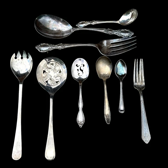 Assorted 9 Piece Lot Silver Plate Silverware Rogers/Oneida/Italy/Sheffield