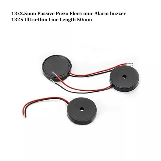 13x2.5mm Passive Piezo Electronic Alarm buzzer 1325 Ultra-thin Line Length 50mm