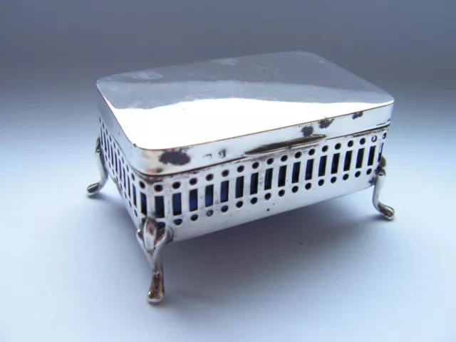 ANTIQUE SOLID SILVER JEWELLERY RING TRINKET BOX G.E. WALTON Co Ltd 1910