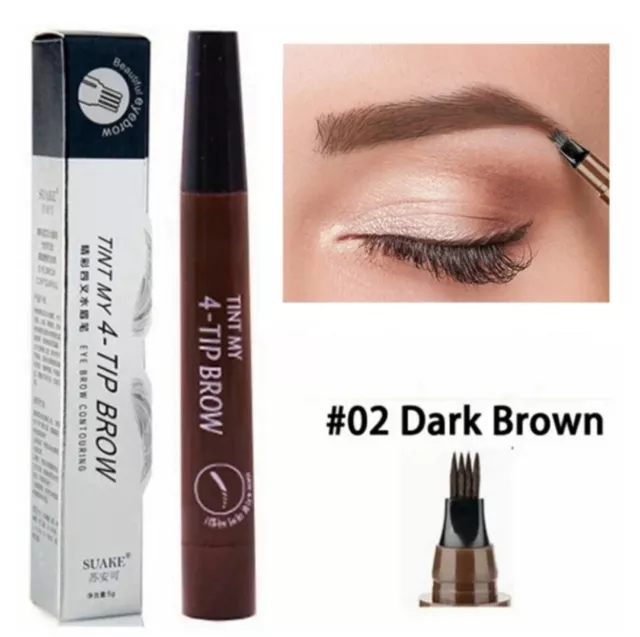 Feiner Augenbrauenstift, eyebrow pencil - wasserfest! 4D Tattoo Pen Darkbrown 3