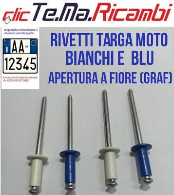 ARO 20 RIVETTO RIVETTI TARGA EUROPEA AUTO CAMION MOTO 4,8x12 COLORI BIANCO BLU 