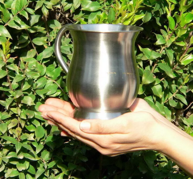 NATLA Jewish Hand Washing Cup,Netilat Yadayim, Stainless Steel,Judaica Synagogue