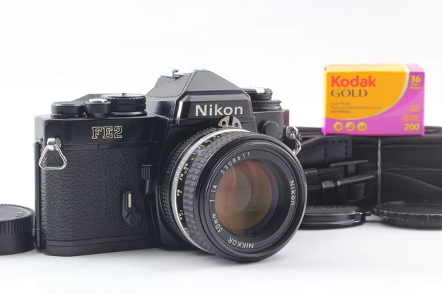 Tested [Almost MINT] Nikon FE2 Black SLR Film Camera Ai-s ais 50mm f1.4 JAPAN