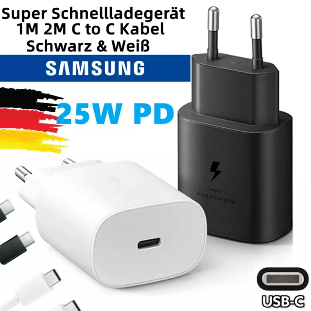 Genuine 25W Schnell Ladegerät passt für Samsung Galaxy S22 S23 USB C Ladekabel