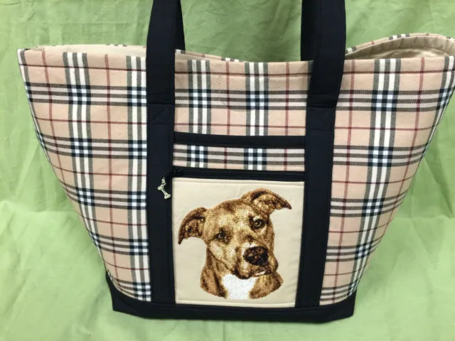 Beautiful Custom Embroidered Staffordshire Terrier Tote