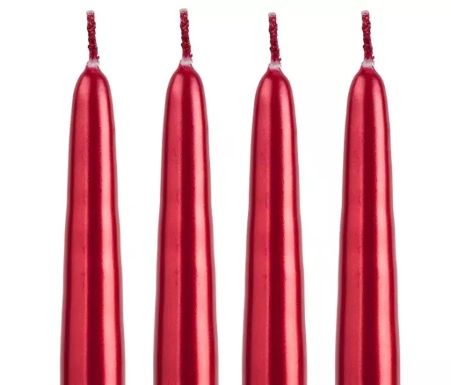 4 x Tapered Candles Taper Wax Color Dinner Table Wedding Party Light XMAS 25cm