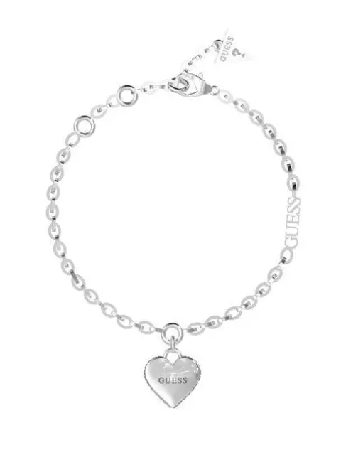 BRACCIALE DONNA GUESS bracciale con catena sottile e cuore SILVER S  scelta=P SI