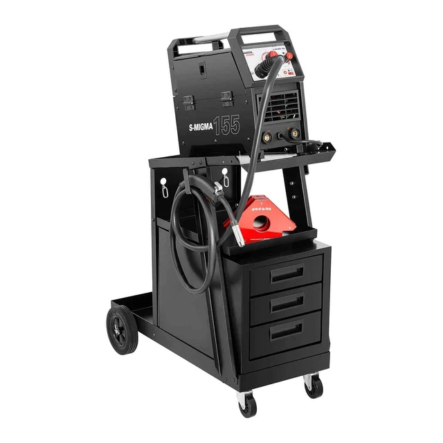 Carrello Per Trasporto Saldatrice 75 Kg 3 Cassetti Acciaio Nero 45 X 30 Cm
