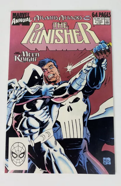 The Punisher Annual 2 Marvel Comics 1989 Atlantis Attacks Moon Knight