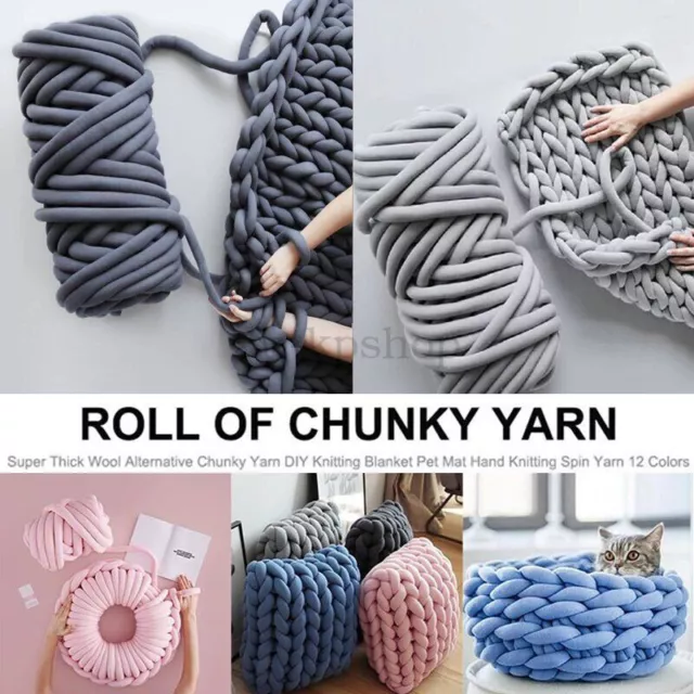 CHUNKY YARN HAND Knitting Crocheting Bulky Yarn for Throw Pillow DIY $22.87  - PicClick AU