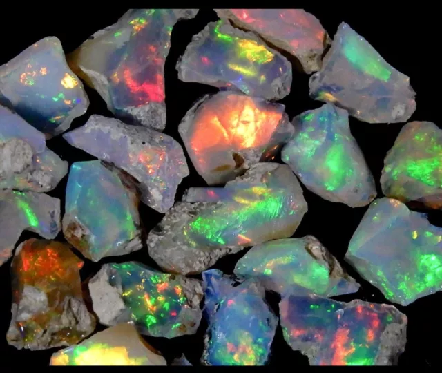 Cut Grade Opal Rough Lot AAA Grade 10 Pieces Large Size Ethiopian Welo Opal Raw 3