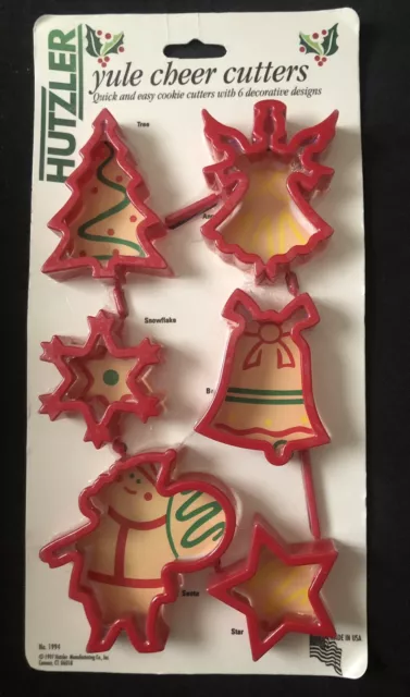 Hutzler Yule Cheer Holiday Christmas Cookie Cutters Made In USA