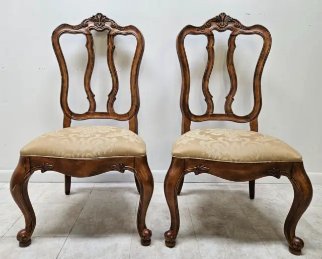 Pair Chairs Ethan Allen Tuscany Dining Room Side Newport French Tuscan B