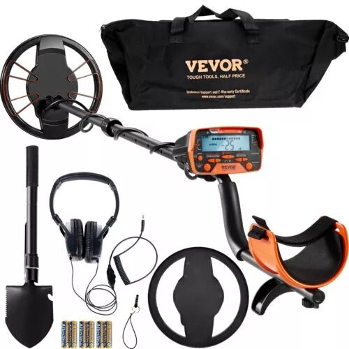 VEVOR LCD Display Metal Detector Gold Digger Hunter 10" IP68 Waterproof