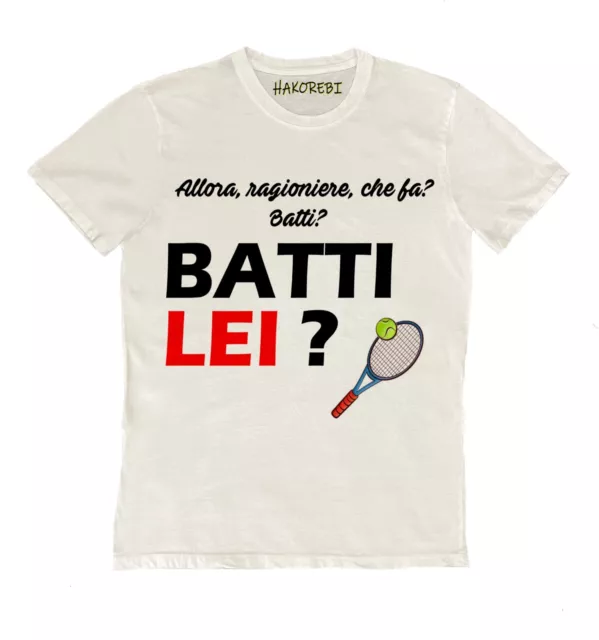 T-shirt stampata 100% cotone batti lei fanto divertente tennis padel