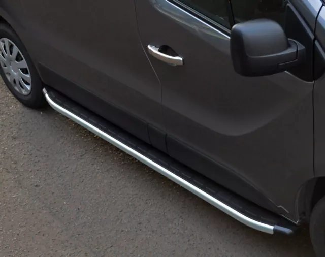 Aluminium Side Steps Bars Running Boards To Fit SWB Renault Trafic (2014+)