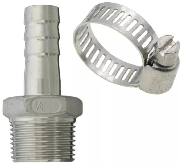 Sandblaster Nozzle Barb Hose Fitting: 3/4" NPT x 1/2" ID Hose for Large Assembly