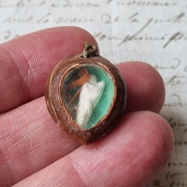 Pendentif Médaillon Argent Ancien Reliquaire XIXème Siècle - Antique Français