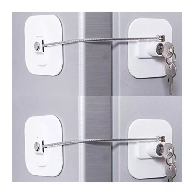 2X(Refrigerator Lock,  Fridge Lock with Key for Adults, Lock for a Fridge,8784