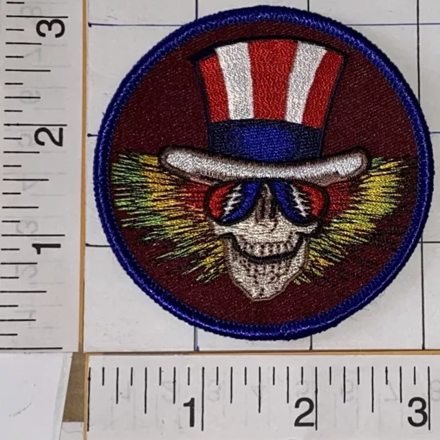 Uncle Sam Grateful Dead Skeleton 3" Music Concert Patch Crest Jerry Garcia