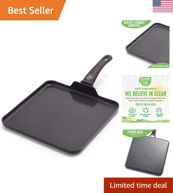 HEALTHY CERAMIC NONSTICK 11" Griddle Pan PFASFree Dishwasher Safe