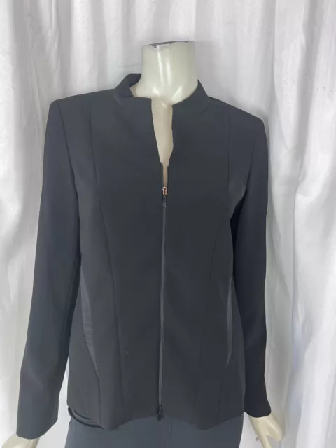 LAFAYETTE 148 New York black zip-up jacket blazer Womens size 6