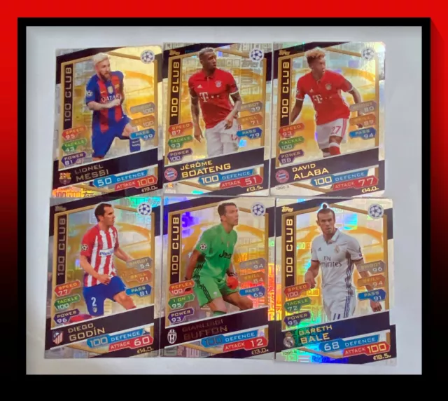 16-17 Topps Match Attax Champions League Trading Cards - 100 Club & Limited