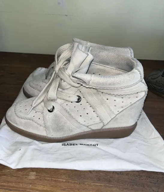 Isabel Marant Etoile Bobby Suede Wedge Sneakers Size EU 36 5.5 Beige