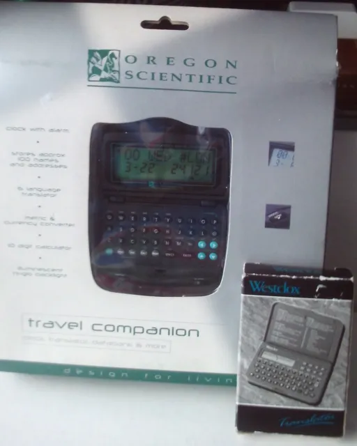 Oregon Scientific Travel Companion & Westclox Translator Boxed NEW / UNUSED