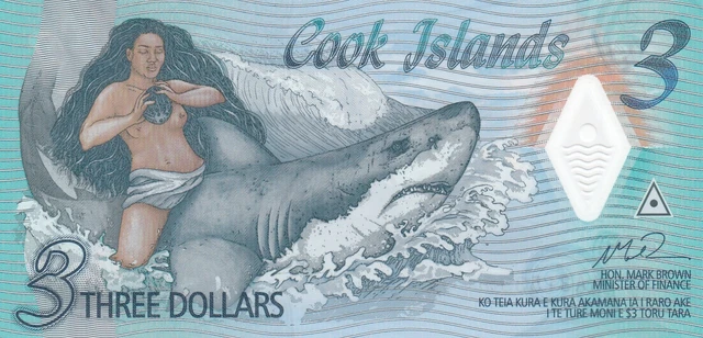 Billet Iles Cook 3 Dollars Ina - Requin - Polymer - 2021 - Neuf