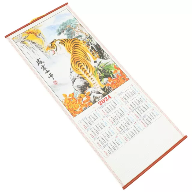 Calendrier suspendu de style chinois 2024 L'année du calendrier de la Dragon