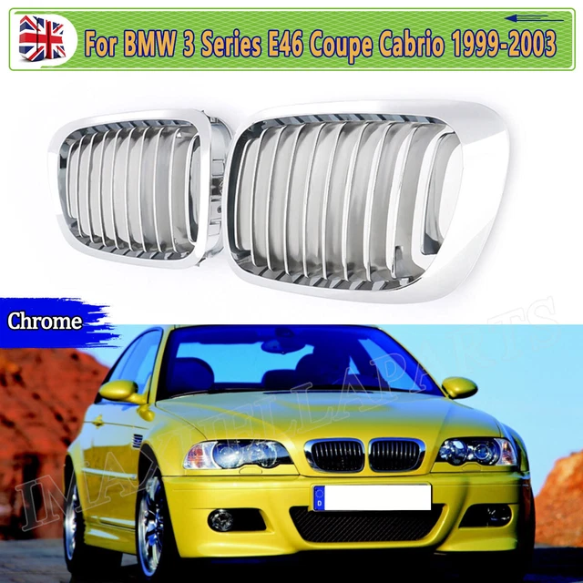 PAIR CHROME KIDNEY Grill Grille For BMW M3 E46 Coupe 2Dr Cabrio 99-03 Pre- LCI £25.59 - UK