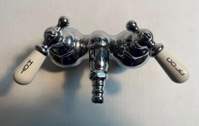 Vintage Two-Handle 2-Hole Tub or Wall Mount Clawfoot Tub Faucet