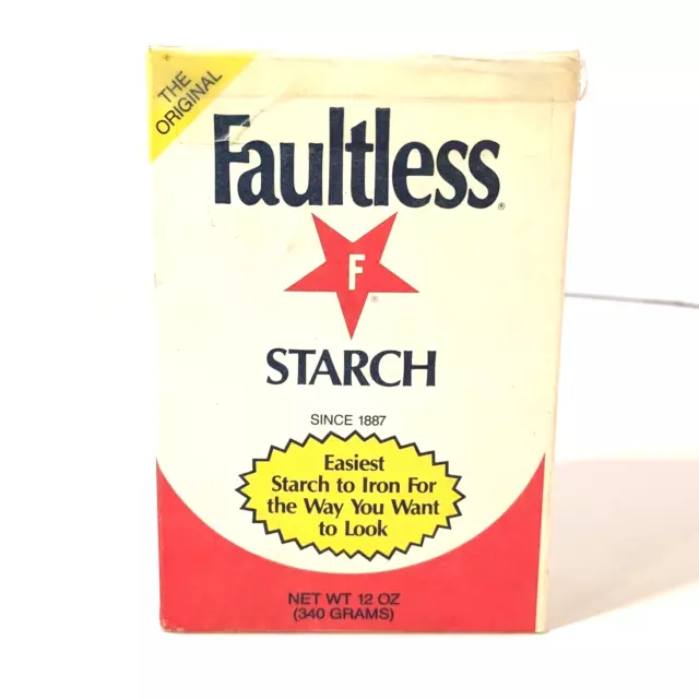 Vintage 1980s Faultless Laundry Soap Detergent Starch 12 oz Box Film Prop, TAPED