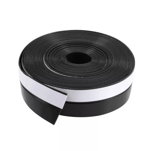 25mm Width 5M Long Self Adhesive Weather Stripping Frameless Door Seal (Black)